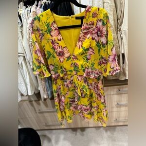 BCBG MAXAZRIA FLORAL MINI DRESS